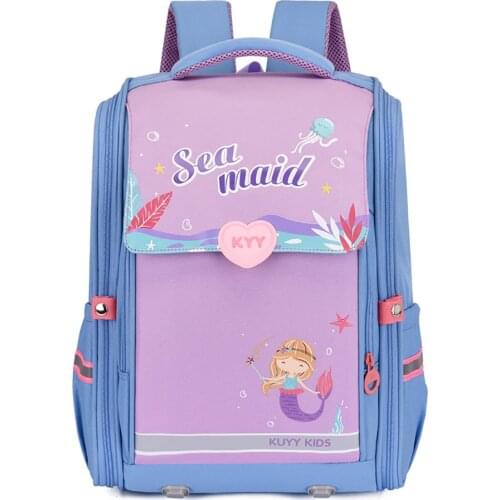 Student Schoolbags For Primary School Girls Lightweight Spine Protection Backpack Cute Mermaid Dinosaur Pattern Backpacks gifts