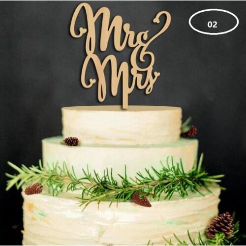 The Wedding Cake Topper Plug wood material Wedding cake inserted personalized wedding decoration wood plug WT047