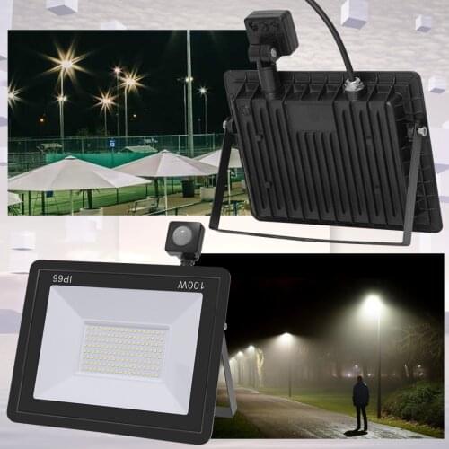 220V Waterproof LED Outdoor Security Floodlight with Motion Sensor 10W/20W/30W/50W Outdoor Spotlight for Backyard Garden Patio