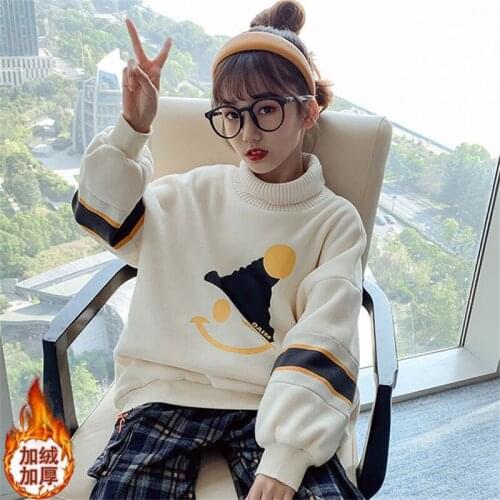 Girls' Hoodies Sweatshirts Kids Outwear 2021 Lovely Velvet Thicken Warm Winter Autumn Cotton Fleece Plus Size Childrens Clothin