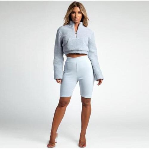 Hoodies Womens Winter Teddy Bear Pocket Fluffy Coat Fleece Fur 2018 Long Sleeve Casual Zippers Pockets Jackets Hoodies