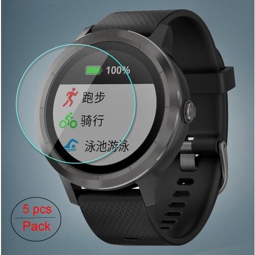 5 Pcs For Garmin Vivoactive 3 Smart Wacth Tempered Glass 9H 2.5D Premium Screen Protector Film For Garmin Vivoactive 3 Watch