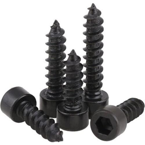 20pcs M3.5 Level 8 black Hexagon socket tapping screw Model self-tapping screws stigma Harden Audio bolt 10mm-30mm Length