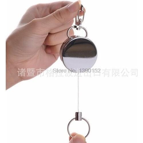 DHL 200pcs practical Resilience Steel Wire Rope Elastic Keychain Recoil Sporty Retractable Alarm Key Ring Anti Lost tools