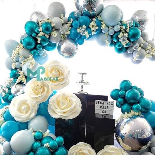 248pcs Double Macaron Blue Teal Blue Balloons Garland Arch DIY Birthday Wedding Baby Shower New Year Party Globos Decorations