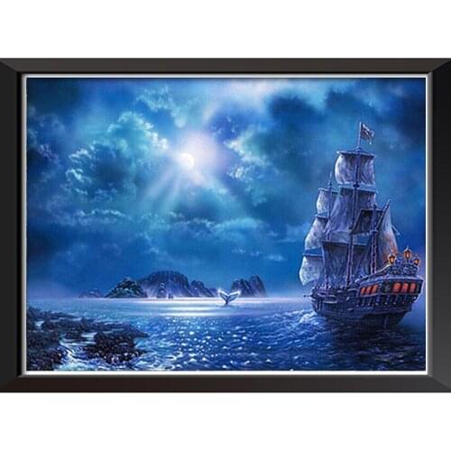 Diamond Embroidery Sale Full Square Sailboat Diamond Painting ship Landscape Cross Stitch Kit 5 D round Diamond Mosaic A546