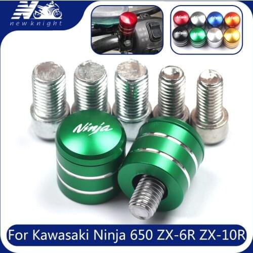 For Kawasaki Ninja 650 ZX-6R ZX-10R ZX-14R 1000SX H2R Motorcycle CNC Aluminum Rearview Handlebar Mirror Bolt Screw Mount Adapter