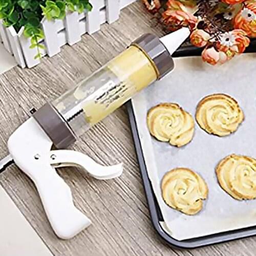 DIY Biscuit Machine Cookie Maker Icing Cookie Press Set with Stamp and Nozzles Home Bakery Baking Tool