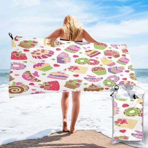 Bathing Towel Cute Desserts Food Cream Bath Wearable Towel Dress Fast Drying Beach Spa Magical Nightwear Sleeping