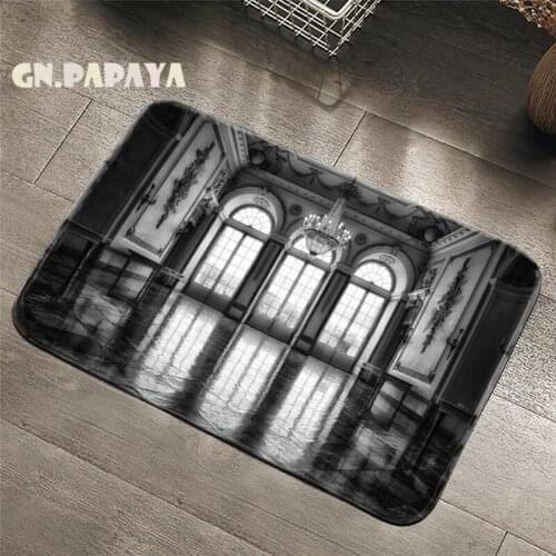 Baroque court interior Carpet buildind Scenic root Bathroom Floor Mats Toilet Rugs Kitchen Area Rug Pad Absorbent Front Door Mat