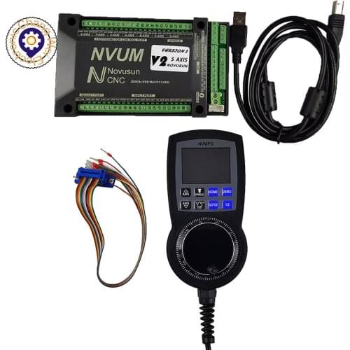 CNC Mach3 NVUM Controller + NVMPG Mach3 Handwheel with USART port instead of general port6 Axis MPG For DIY CNC Router