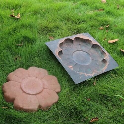 Path Maker Mold Antique Brick Floor Tile Cement Floor Making Mould DIY Concrete Path Pavement Flower Shape Stepping Stone Mold