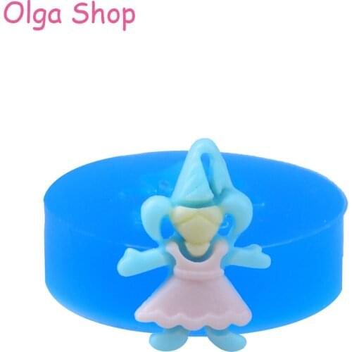 FYL235 Girl Silicone Mold Cupcake Decorating Fondant - Polymer Clay Sugarcraft Cake Decorating Jewelry Molds, Fake Sweet Mould