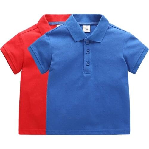 2021 Summer Polo Shirts Boy Girl Childrens Clothing Solid Color Short Sleeve for Boys School Tops Turn-Down Collar Kids Clothes