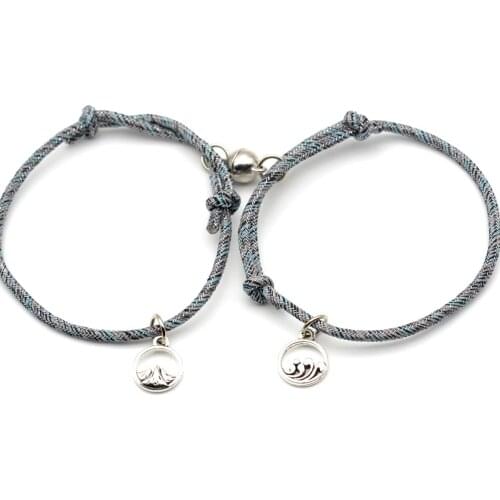 Love Boy Girl Magnetic Couples Bracelets Mutual Attraction Relationship Matching Friendship Promise Rope Braided Bracelet Gift