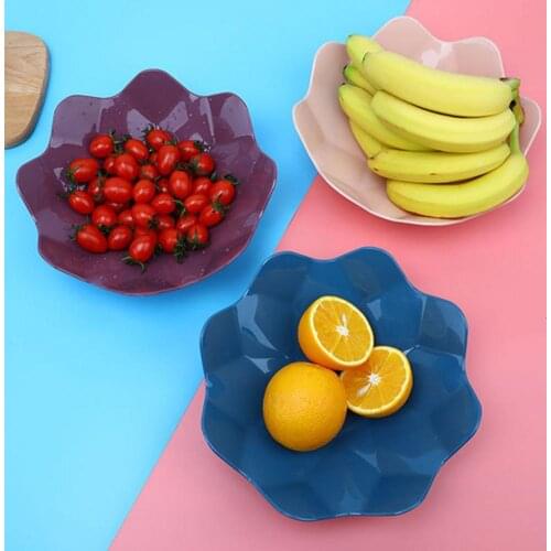 Fruit Bowl Stackable Multifunctional Plastic Reusable Salad Snack Dish Plate Fruit Sushi Plate Tableware for Kitchen