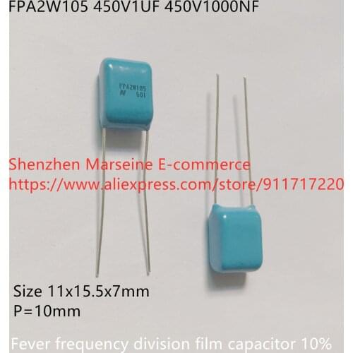 Original New 100% FPA2W105 450V1UF 450V1000NF 10% fever frequency division film capacitor 11x15.5x7mm p=10mm (Inductor)