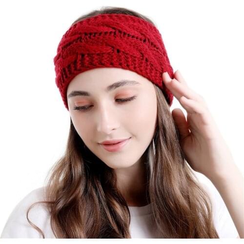 Multi Colorful Knitted Crochet Twist Girl Headband Winter Warmer Ear Elastic Hair Band for Girl Womens Wide Hair Accessories