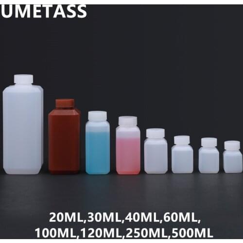 UMETASS Empty Plastic Bottle with Lid Food Grade cosmetic container travel Refillable Bottle 20ml/30ml/40ml/100ml/250m/500ml