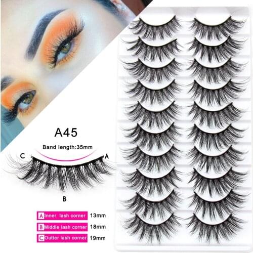 Lashes 5/10/16 Pairs 3D Faux Mink Eyelashes Natural Thick Long False 15-20mm Lashes Fluffy Soft Dramatic Fake Eyelash Makeup