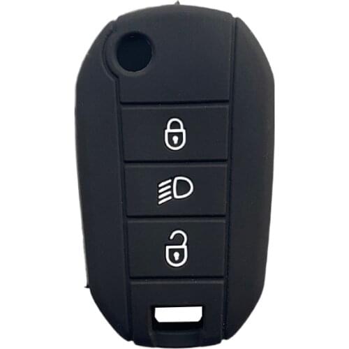 Silicone rubber key cover case shell protector for Peugeot 2008 308 t9 208 For Citroen Berlingo 2019 3button folding key