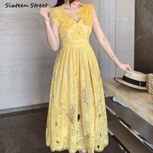 Желтые летние платья SIXTEEN STREET China At AliExpress