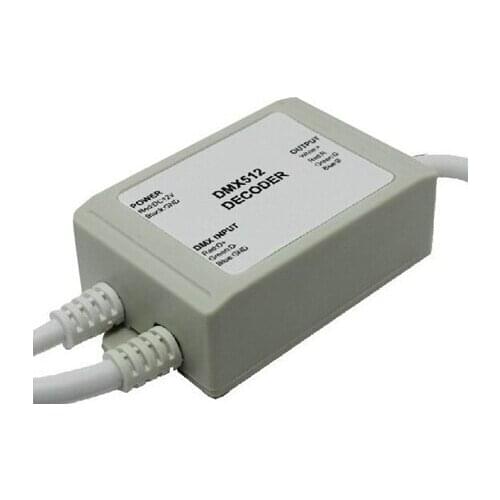 LED Waterproof DMX Decoder; LED DMX Controller; DC12~24V input; Output current:4A*3channels, Output power: 12V