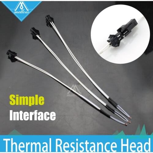 Mellow 100K Ohm NTC 3950 Simple Replacement A End Line Length Thermistors with Cable for 3D Printer Parts Reprap Mend