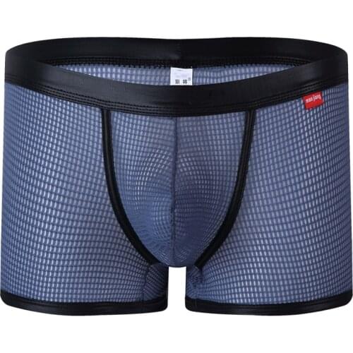 New Gay Underwear Men Sexy Panties See Through Mens Boxers Underwear Brand Penis Nylon Panties Mens Underpants Male Lingerie