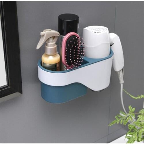 Bathroom Hair Dryer Rack Wall Mounted Bathroom Shelf Storage Holder Bathroom Organizer