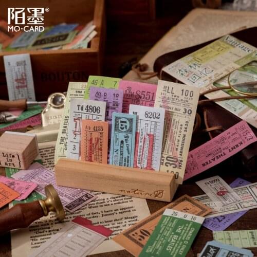 Vintage ticket Stickers 40pcs Decorative Notebooks Diary Album collage Scrapbooking Retro Stick labels Stationery