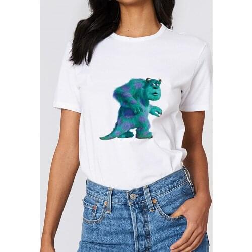 Disney Animation Womens T-shirt Monster University Characters Printed Aesthetic T Shirt Fashion Street Female Tshirt Dropship