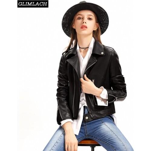 New 100% Sheepskin Genuine Leather Jacket Women Slim Short Plus Size 4XL Ladies Real Leather Coat Streetwear Female High Quality