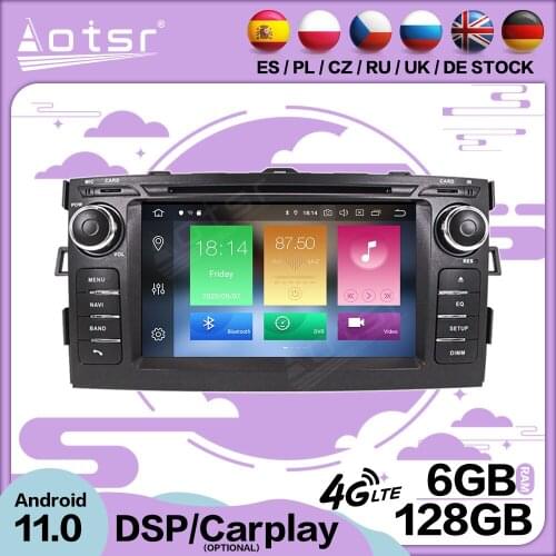 128G Carplay Android 11 For Toyota Auris 2006-2012 Car Multimedia GPS Screen Video Player Radio Receiver Audio Stereo Head Unit