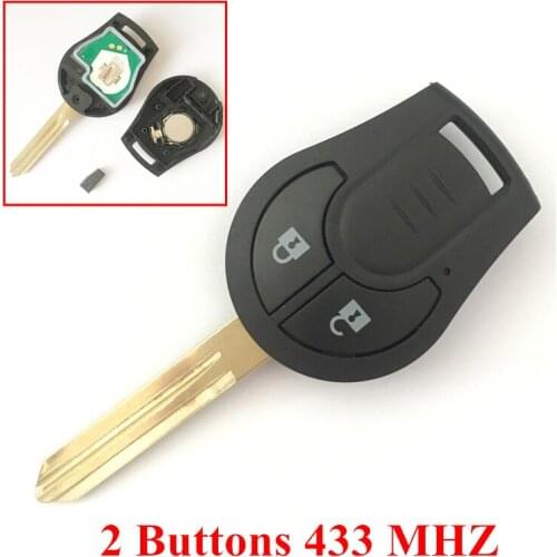 2 Buttons Remote Key For Nissan 433MHZ