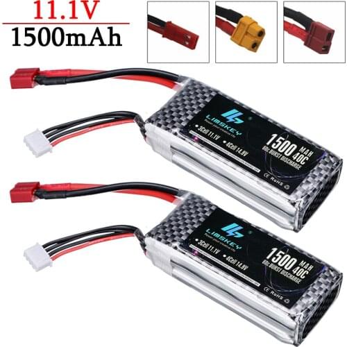 High Power 11.1V 1500mAh Lipo Battery For RC Helicopter Toys Car Boats Drone Parts 3s battery 11.1v Rechargeable Battery 1/2PCS