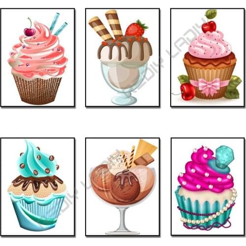 Diamond Painting Full Square/Round Drill Still Life Cakes Picture of Rhinestones Diamond Embroidery Beadwork Diamond Mosaic Arts