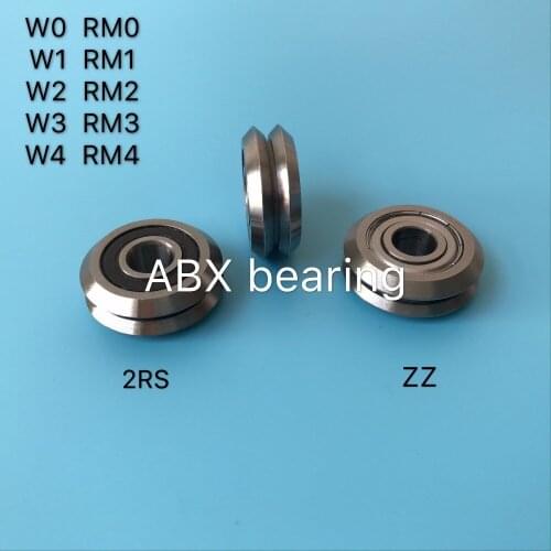 Free Shipping 20 PCS RM2-2RS RM2 RM2ZZ W2ZZ W2 Track Roller Bearings 3/8 inch RM2 RS V Groove Guide Bearings W2-2RS ABEC5