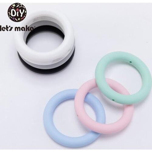 Lets Make 20pc Baby Feeding Silicone Ring 65mm Silicone Teething Beads Baby Toys For Nursing Necklace Rattle Baby Teether