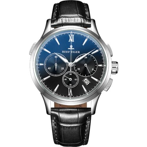 Reef Tiger Quartz Watches Mens Chronograph Wrist Watch Waterproof Reloj Luxury Stainless Steel Montre Homme Clock Moda RGA1669