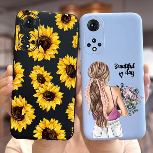 For Cover Huawei Honor 50 Case Honor50 Pro SE Soft Silicone Colorful Flowers Shell For Honor 50 Pro Honor50 SE Phone Cases Coque