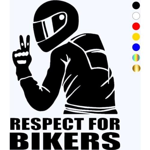 CK20609# Die-Cut Vinyl Decal Respect for Bikers Car Sticker Waterproof Auto Decors on Car Body Bumper Rear Window