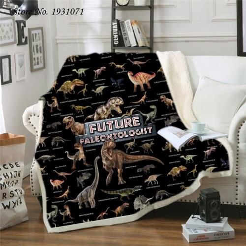 Cute Dinosaur 3D Printed Fleece Blanket for Beds Thick Quilt Fashion Bedspread Sherpa Throw Blanket Adults Kids 01