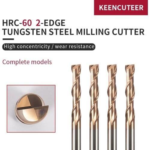 HRC60 2 Flutes End Mill 4mm 20mm Tungsten Steel Straight Shank Milling Cutter CNC Machines Tools Alloy Coating Carbide for Lathe