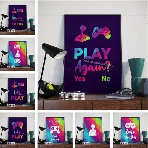 Gaming Minimalist Art Canvas Poster Painting Boys Room Decorative Video Game Pictures Quality Bedroom Home Decor Wall Stickers