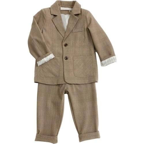 Gentleman Baby Boy Tuxedo Clothing Suit 2021 Children Cotton Sets Boys Birthday Clothes Dress Boys 2 Pieces Sets Kids Outfit