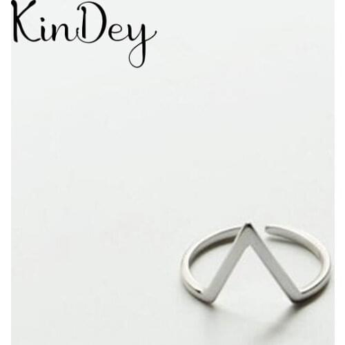Kindey Fashion Silver Color Geometric Rings For Women Engagement Statement Finger Ring