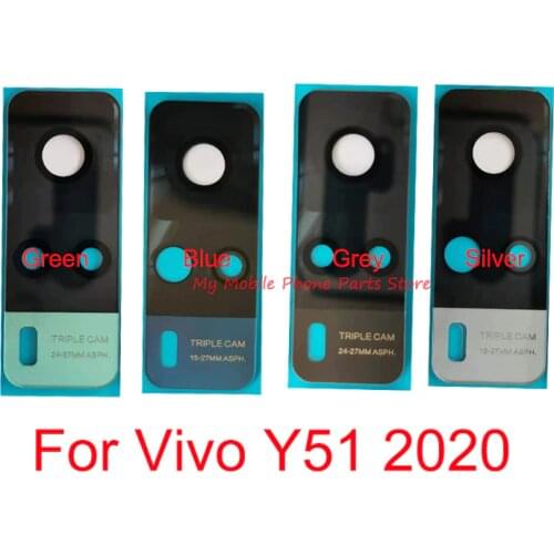 New For Vivo Y51 2020 Rear Camera Back Glass Lens Cover For Vivo Y51 2020 Main Back Camera Lens Glass With Sticker Spare Parts