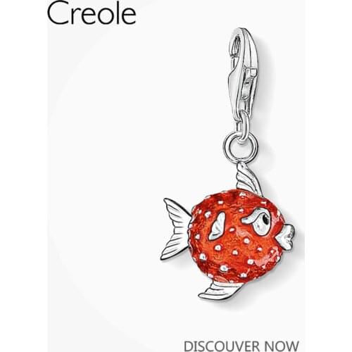 Charm Pendant Blowfish Puffer Fish,2018 Fashion Jewelry Cute Pure 925 Sterling Silver Gift For Women Men Fit Bracelet Necklace