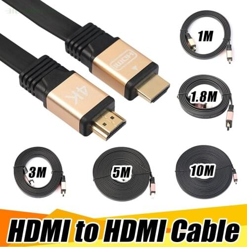 30pcs/lot 1m/1.8m/3M/5M/10M HDMI Cable V2.0 with 4K 30AWG HD 18Gbps 3D Audio Return Ethernet HDMI Flat Cable Home Gaming Xbox